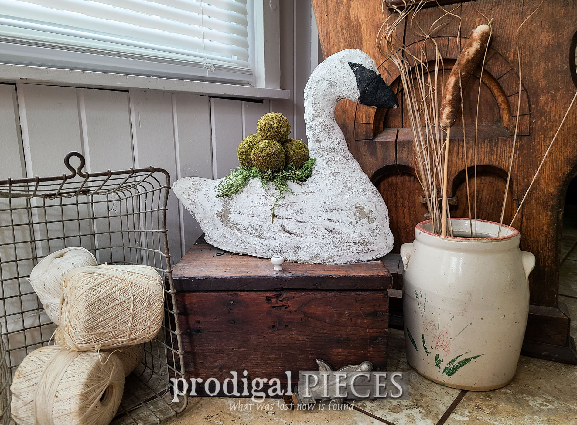 DIY Concrete Planter from Broken Decor