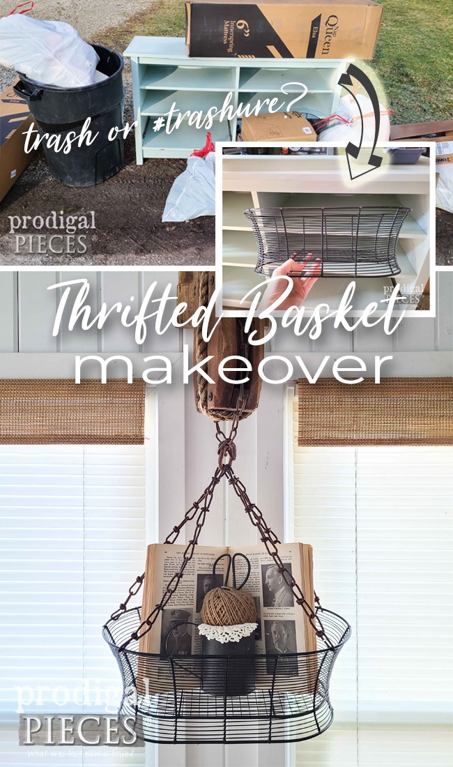 Straight from the trash, this thrifted basket makeover is one to see by Larissa of Prodigal Pieces | prodigalpieces.com prodigalpieces farmhouse homedecor diy