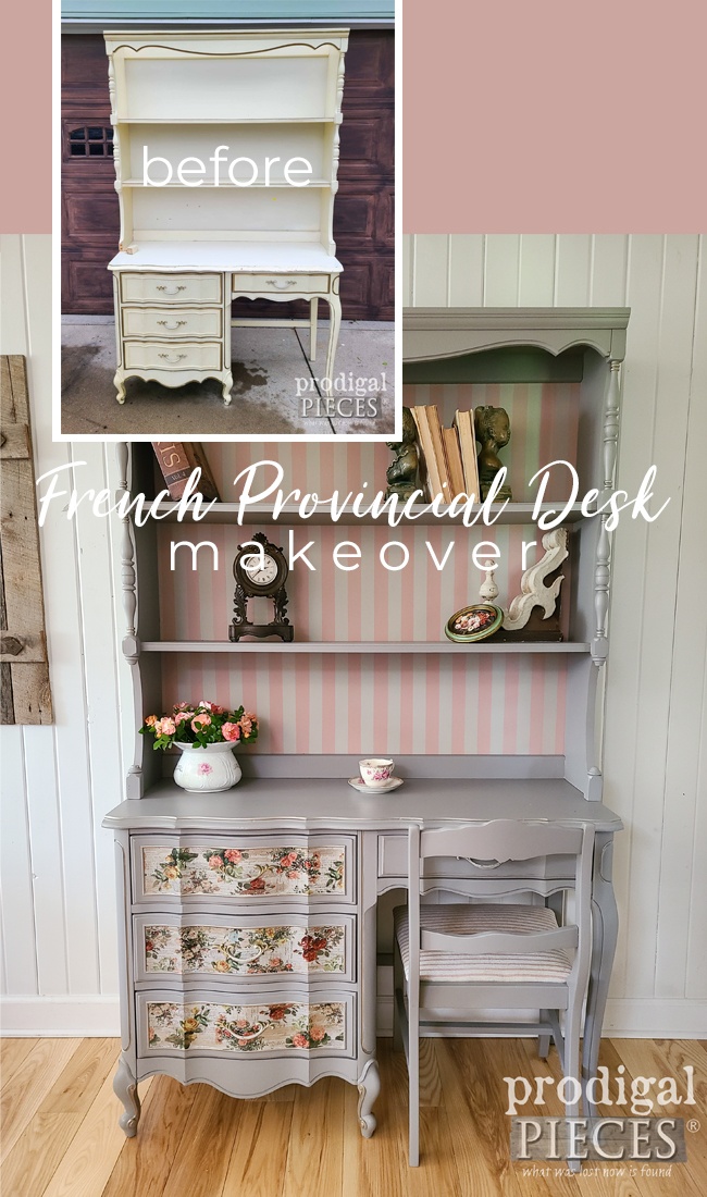 A vintage French provincial desk gets a much needed makeover by Larissa of Prodigal Pieces | prodigalpieces.com prodigalpieces vintage french diy