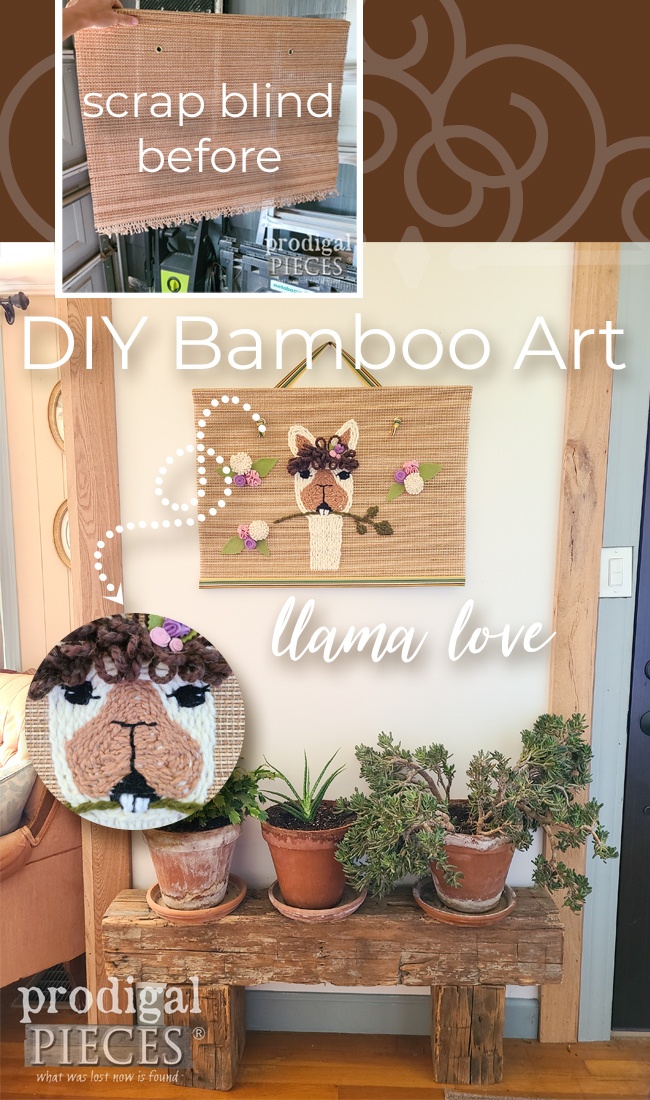 Create your own DIY bamboo yarn art from upcycled materials | by Larissa of Prodigal Pieces | prodigalpieces.com prodigalpieces diy art llama