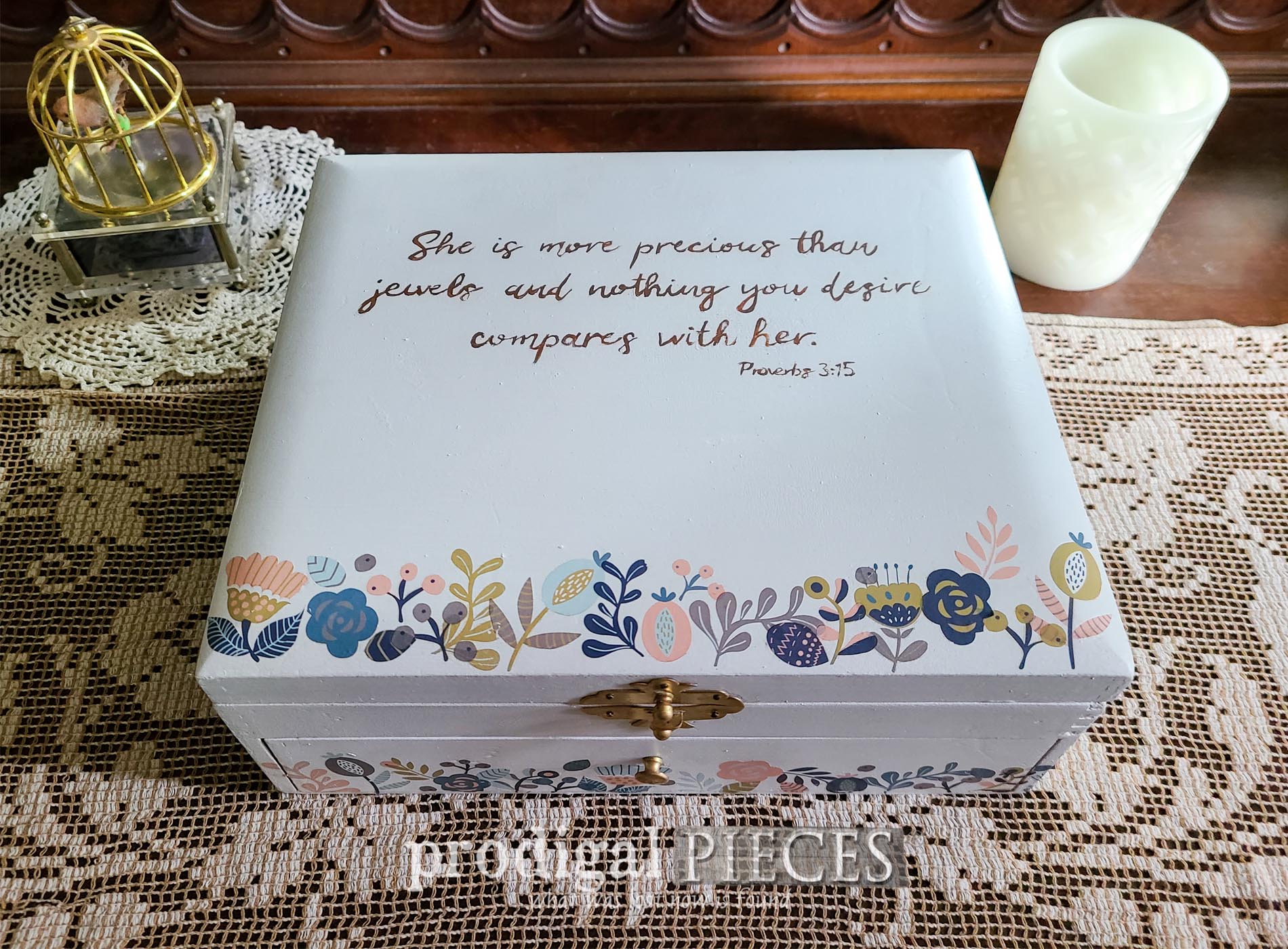 DIY Jewelry Box from Upcycled Silverware Chest