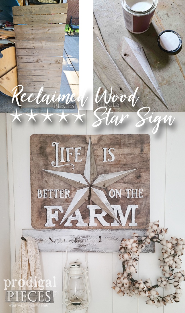 Create a reclaimed wood star from curbside wood to add interest to your home by Larissa of Prodigal Pieces | prodigalpieces.com prodigalpieces farmhouse