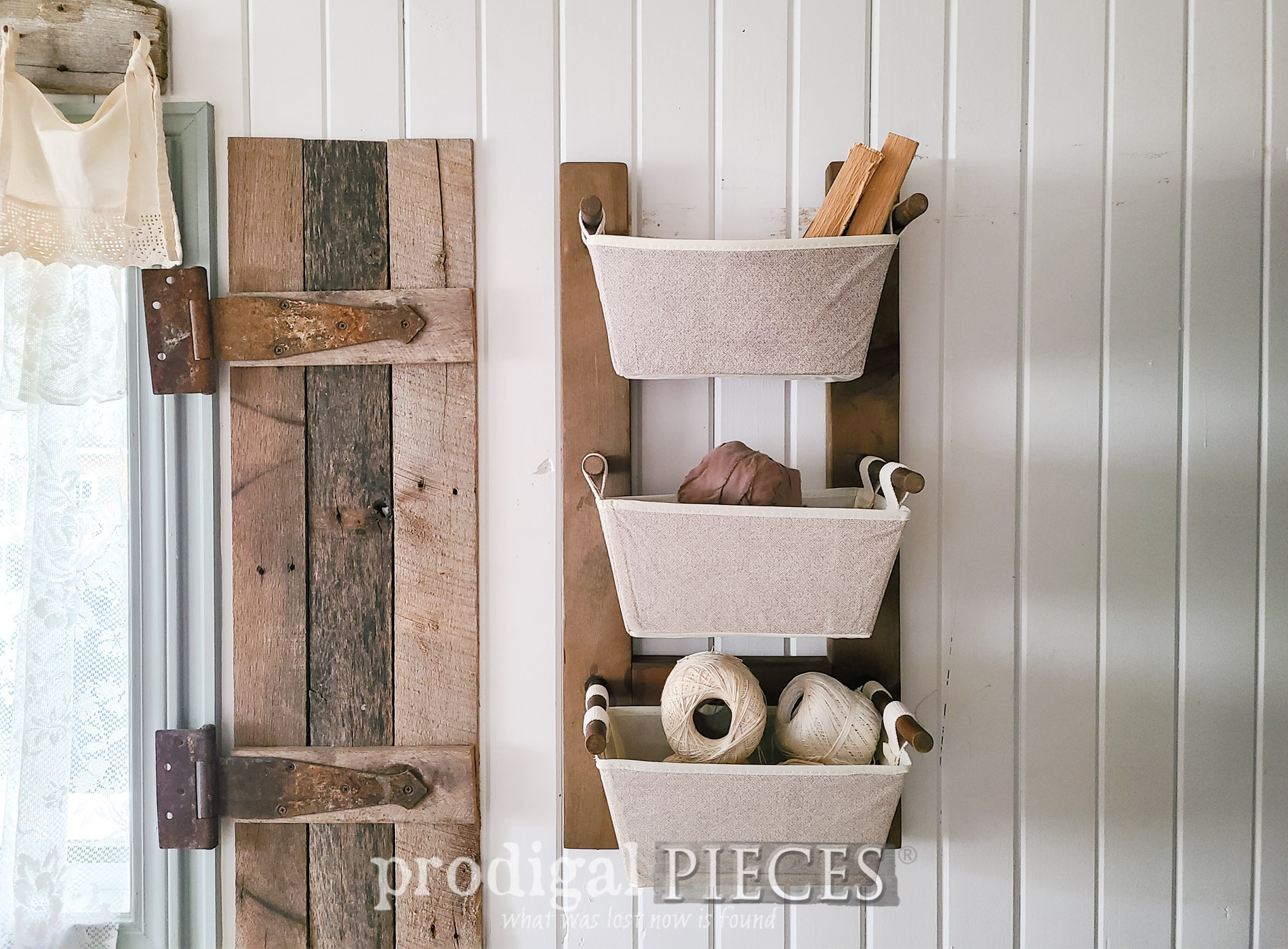 Upcycled Spindle Storage Rack