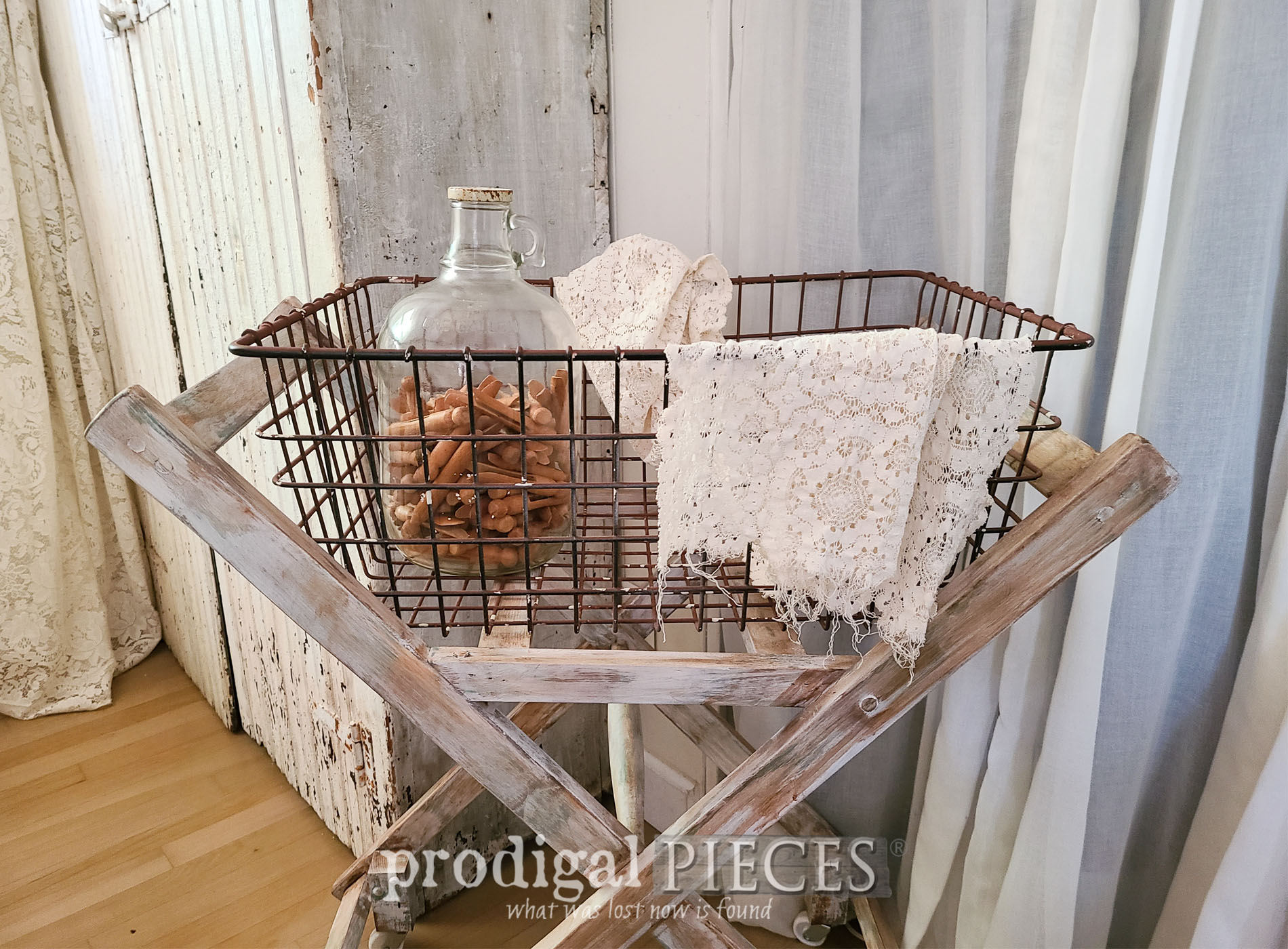 Antique Laundry Cart DIY