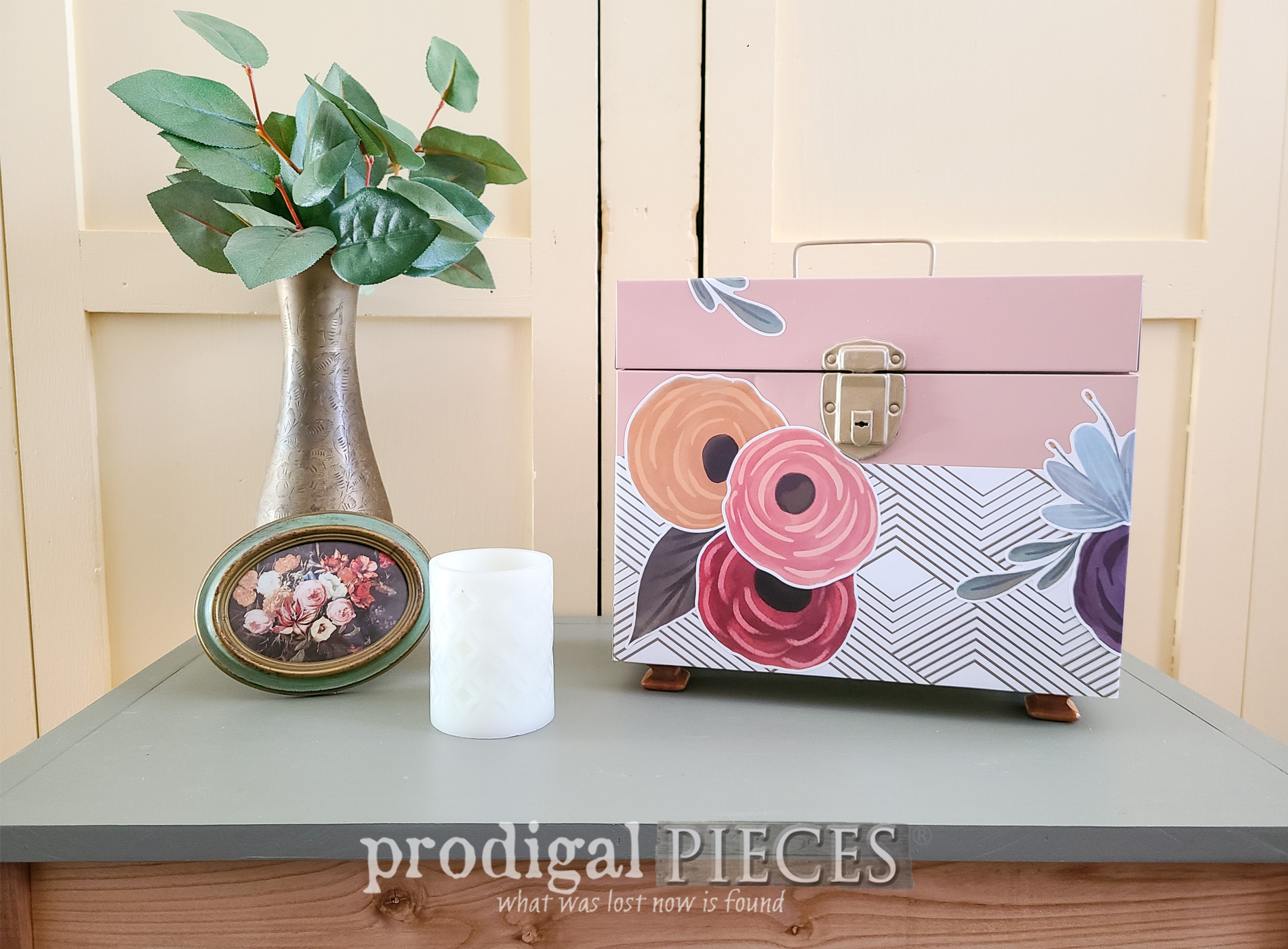 Metal File Box Upcycled