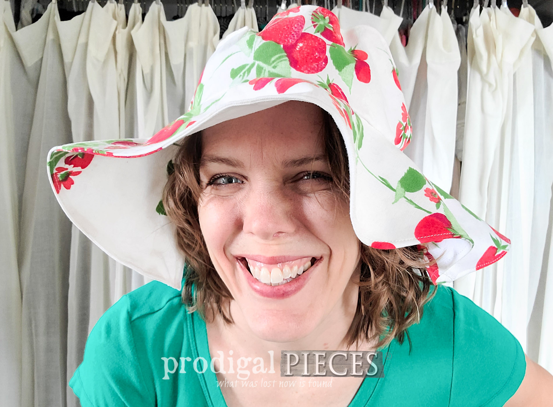 DIY Bucket Hat from Vintage Tablecloth
