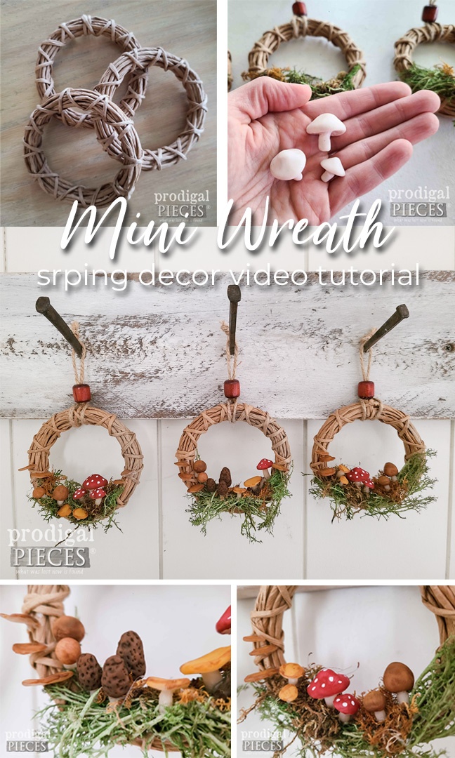 This mini wreath tutorial complete with video step-by-step instructions makes for whimsical decor by Larissa of Prodigal Pieces | prodigalpieces.com prodigalpieces spring diy tutorial