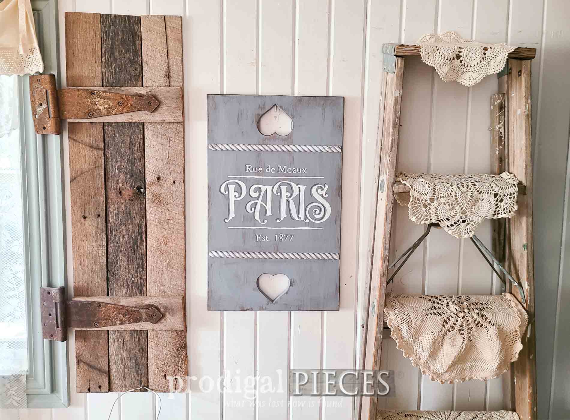 Upcycled Checkerboard to Paris Sign