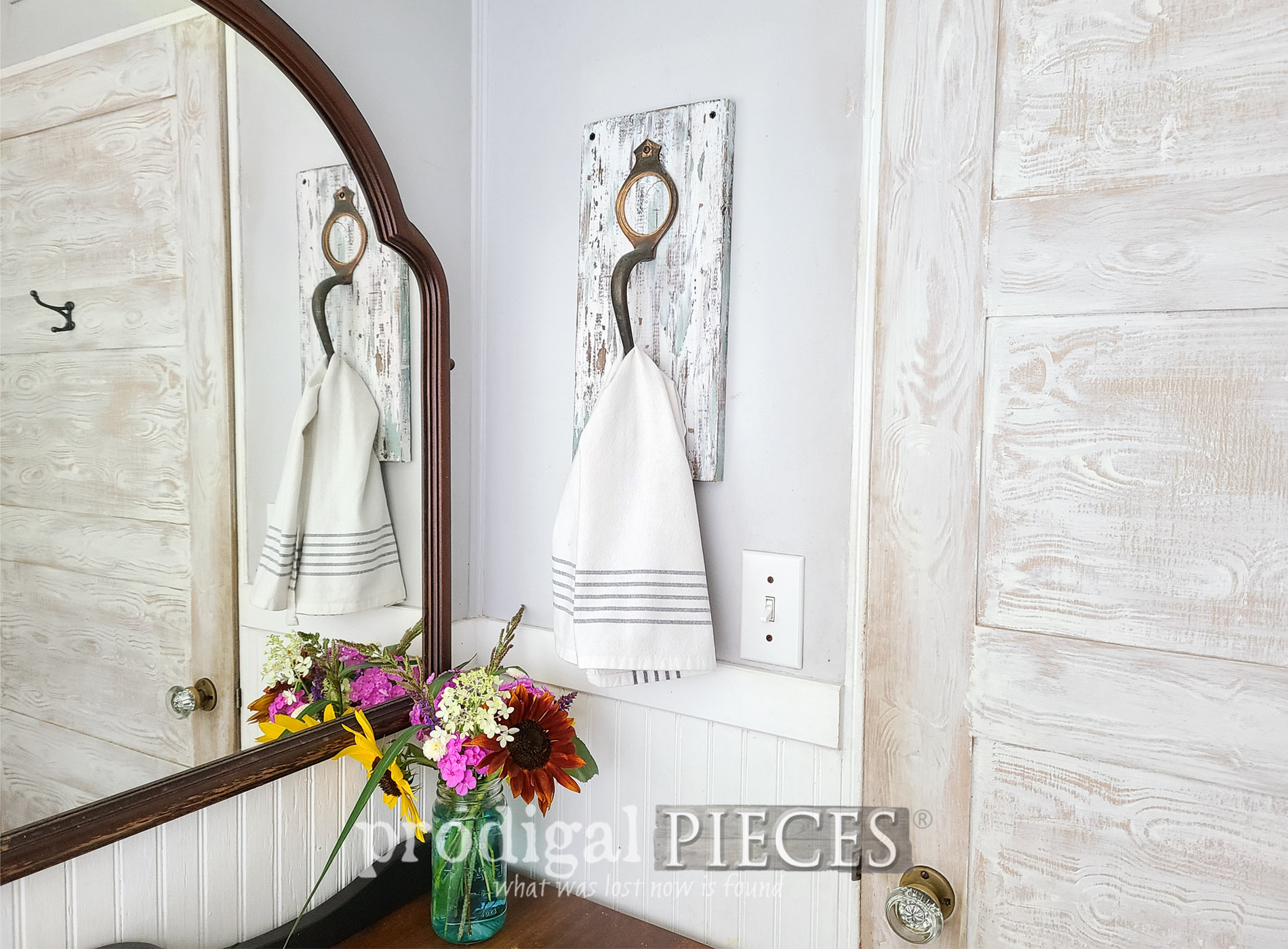 Upcycled Door Handle Towel Holder