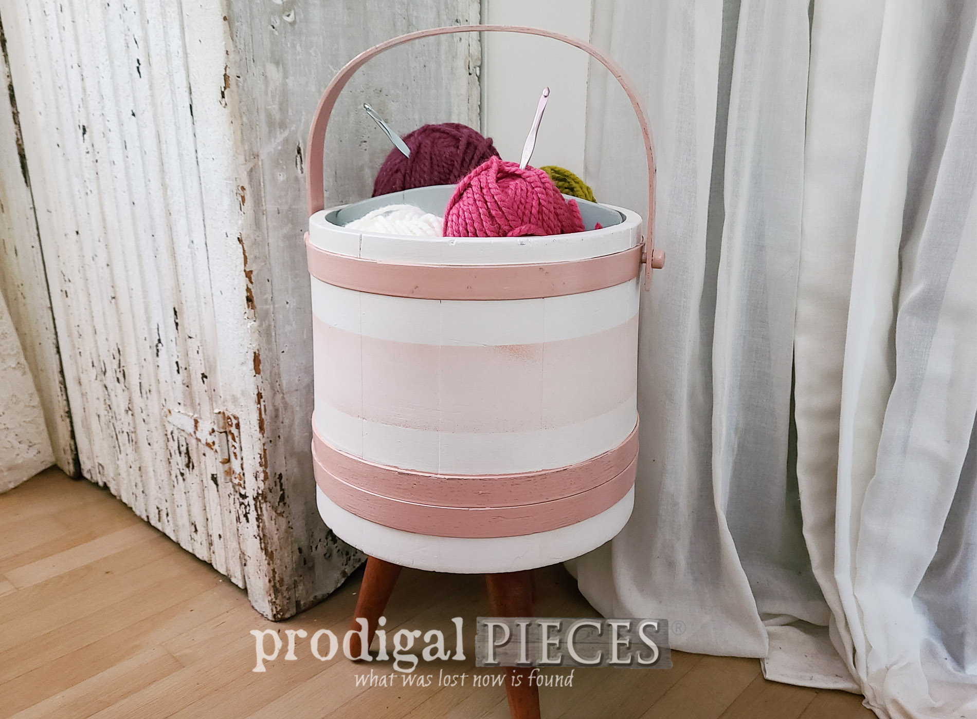 Vintage Sewing Bucket Makeover