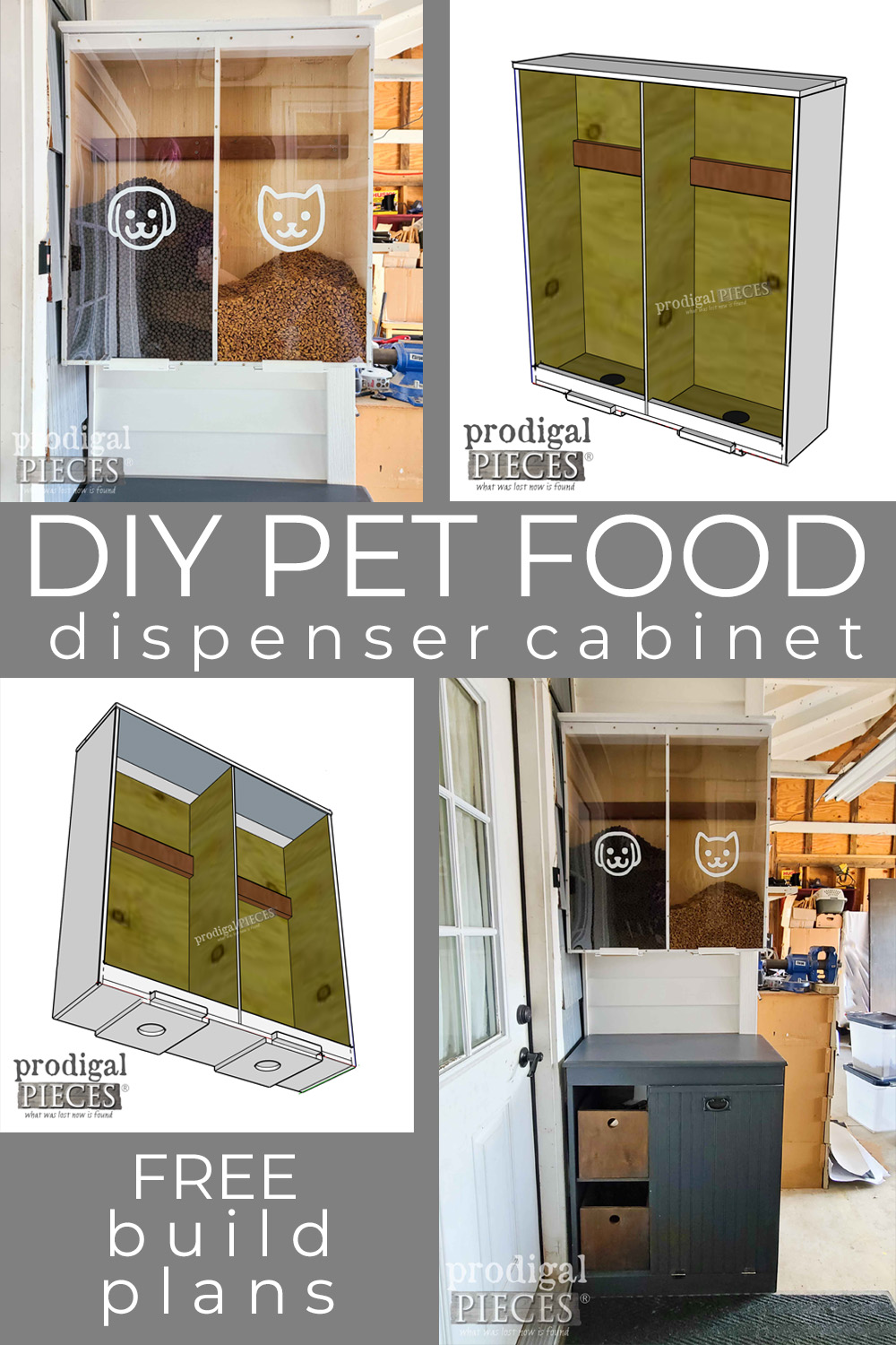 Build a DIY pet food dispenser with these free build plans by Larissa of Prodigal Pieces | prodigalpices.com prodigalpieces
