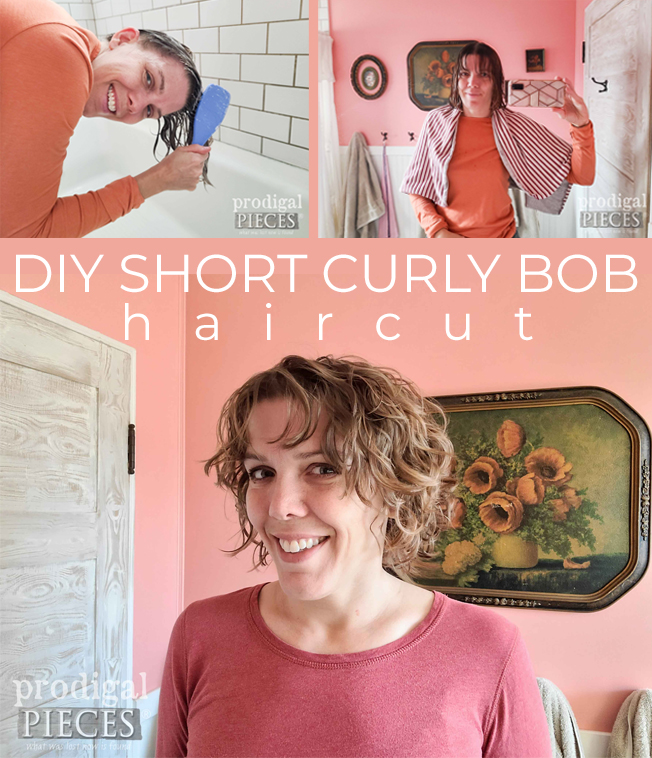 Create body and flowing layers with a DIY Short Curly Bob Haircut with this tutorial from Larissa of Prodigal Pieces | prodigalpieces.com prodigalpieces
