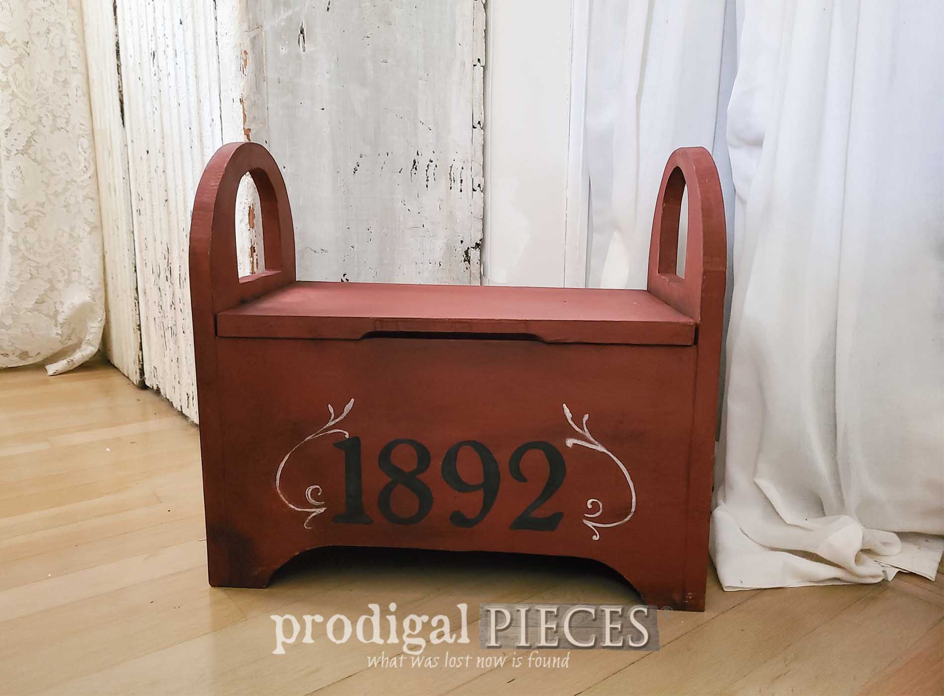 Thrifted Wood Bin Makeover